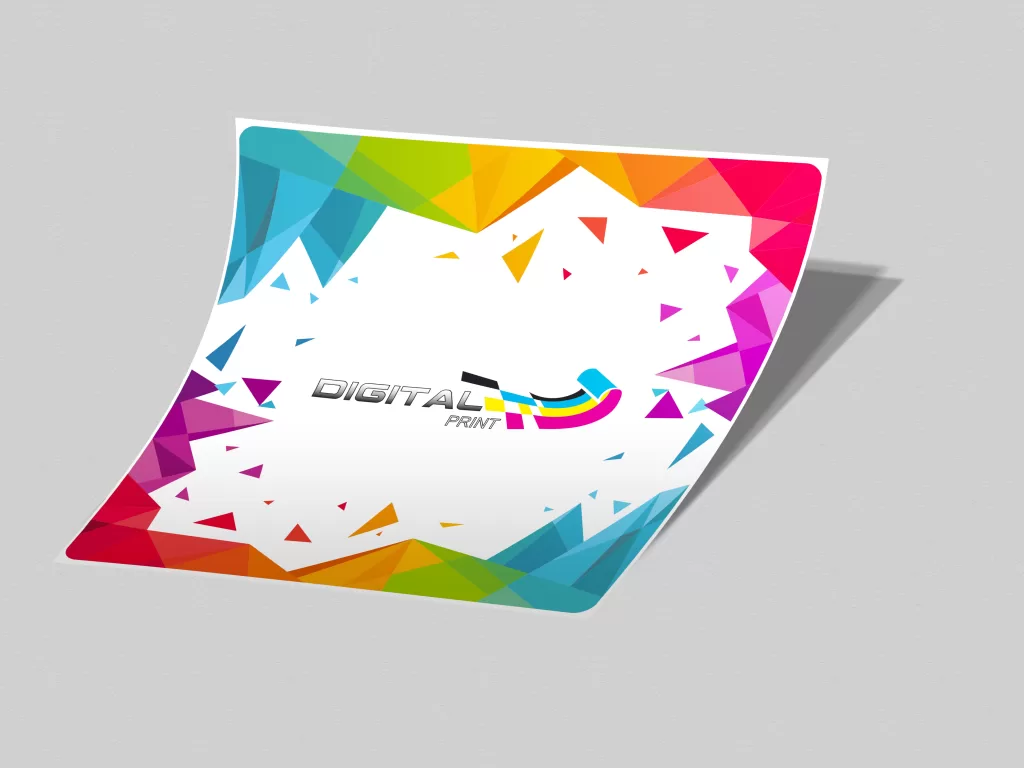 Stickers autoadhesivos circulares y rectangulares impresos a full color en papel brillante con troquelado.