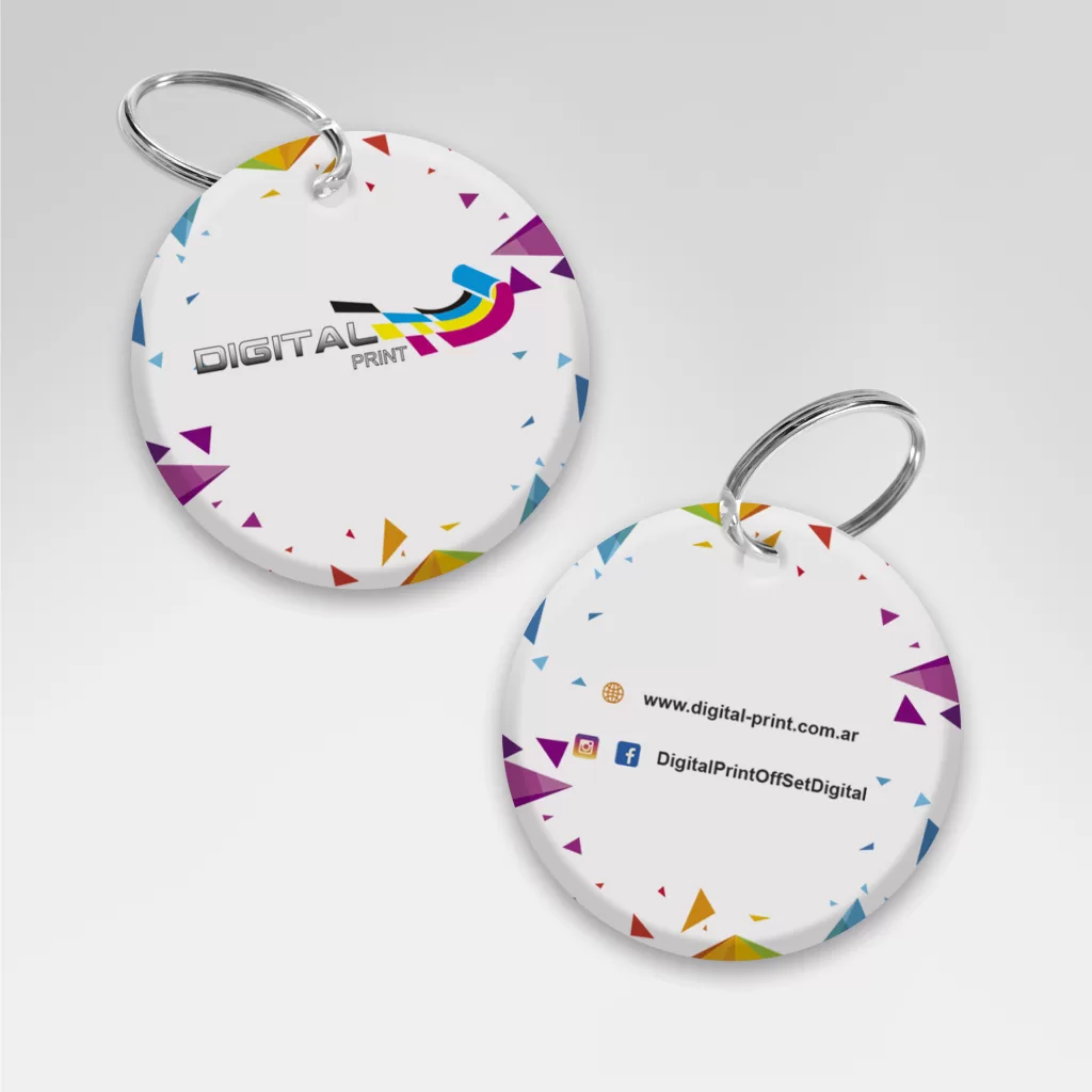 llavero circular polímero Llavero sublimado personalizado doble faz para souvenirs