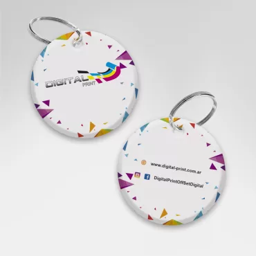 llavero circular polímero Llavero sublimado personalizado doble faz para souvenirs